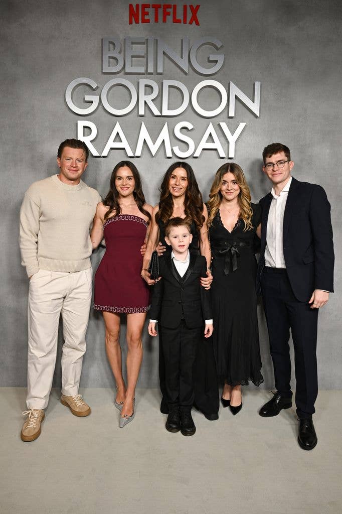 Holly Ramsay with Adam Peaty and some of her siblings