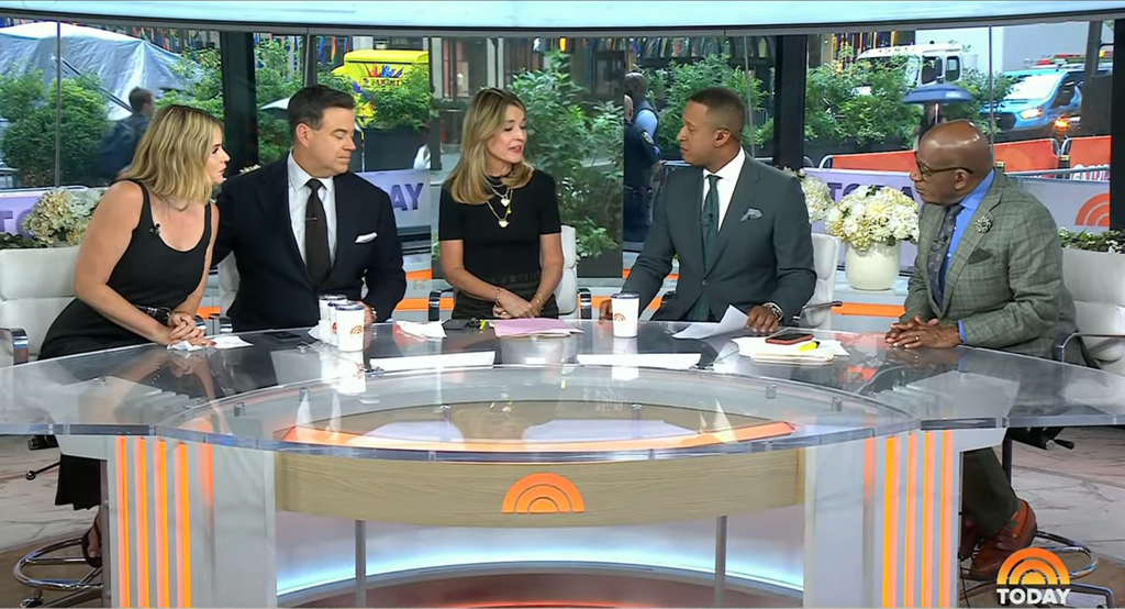 Savannah Guthrie was joined by her Today co-stars - who all wore black in support 
