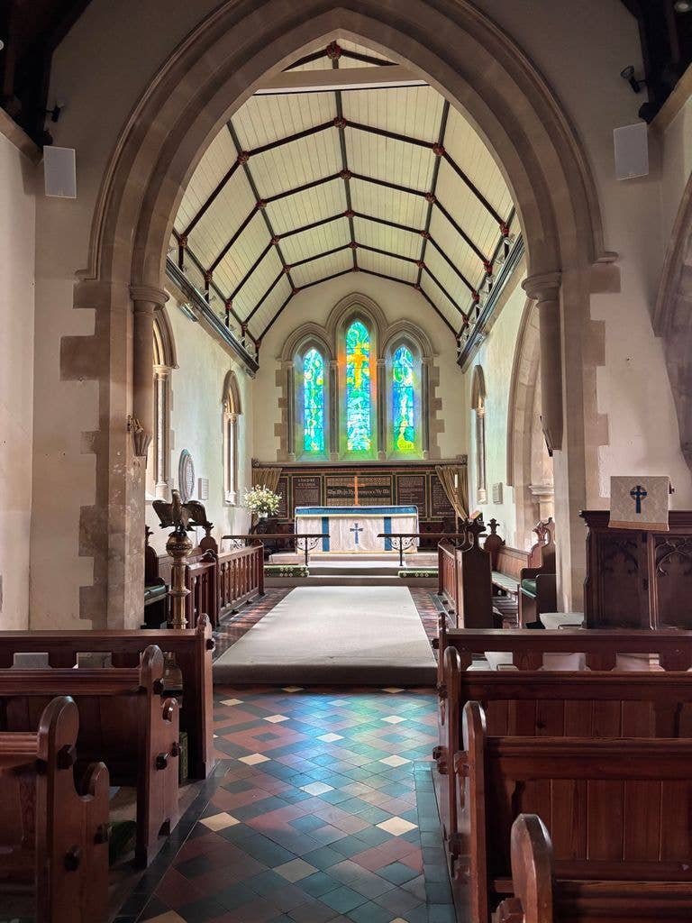 Inside the Kemble church