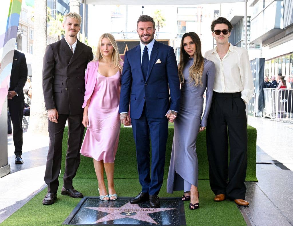 Romeo, Harper, David, Victoria and Cruz Beckham at LA ceremony