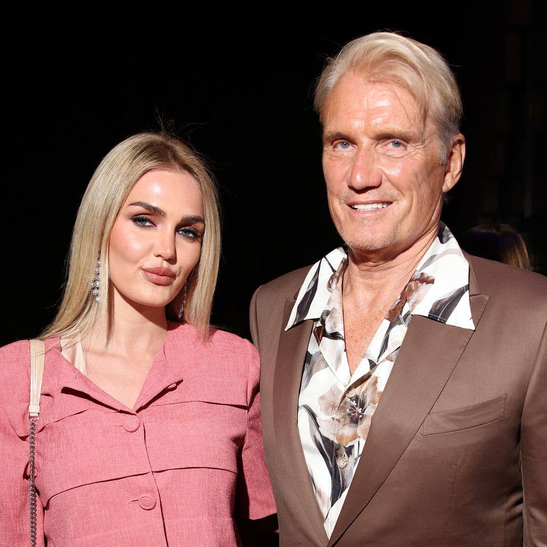 Emma Krokdal and Dolph Lundgren attend the red carpet of the Filming Italy 2024 on June 22, 2024 in Santa Margherita di Pula, Italy.