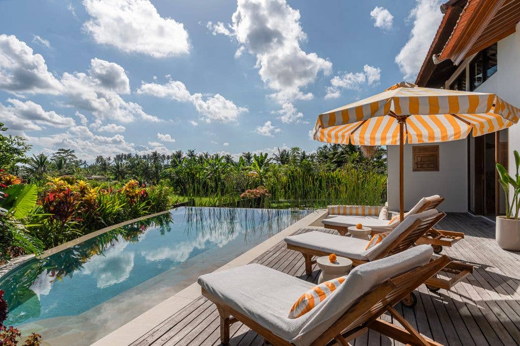 The villas overlook stunning rice paddies