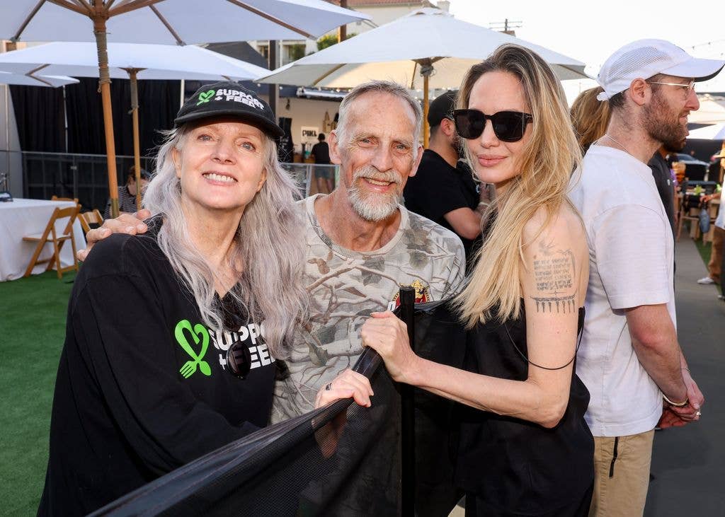 Maggie Baird, Patrick O'Connell and Angelina Jolie at Support+Feed Pickleball Invitational and Game Night