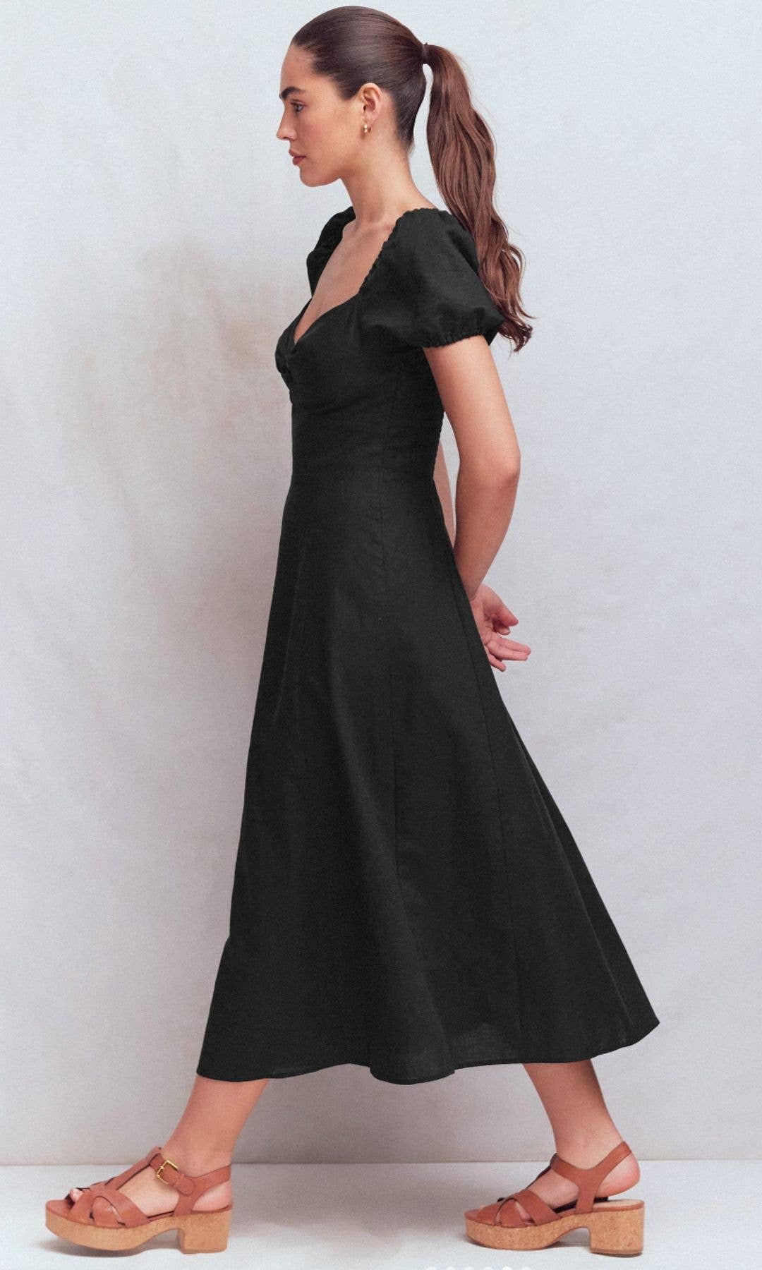 Boden Twist Front Black Dress