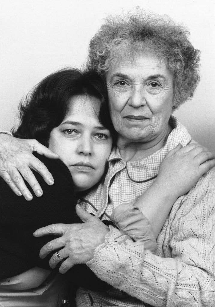American actresses Kathy Bates (left) and Anne Pitoniak in Broadway show ''night, Mother,' New York, New York, 1983