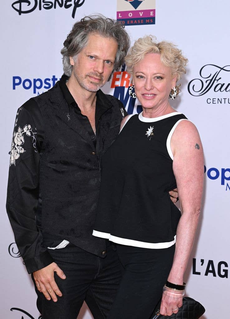 Nick Holmes and Virginia Madsen attend the 33rd Annual Race to Erase MS Gala at Fairmont Century Plaza on June 05, 2026 in Los Angeles, California. (Photo by Axelle/Bauer-Griffin/FilmMagic)