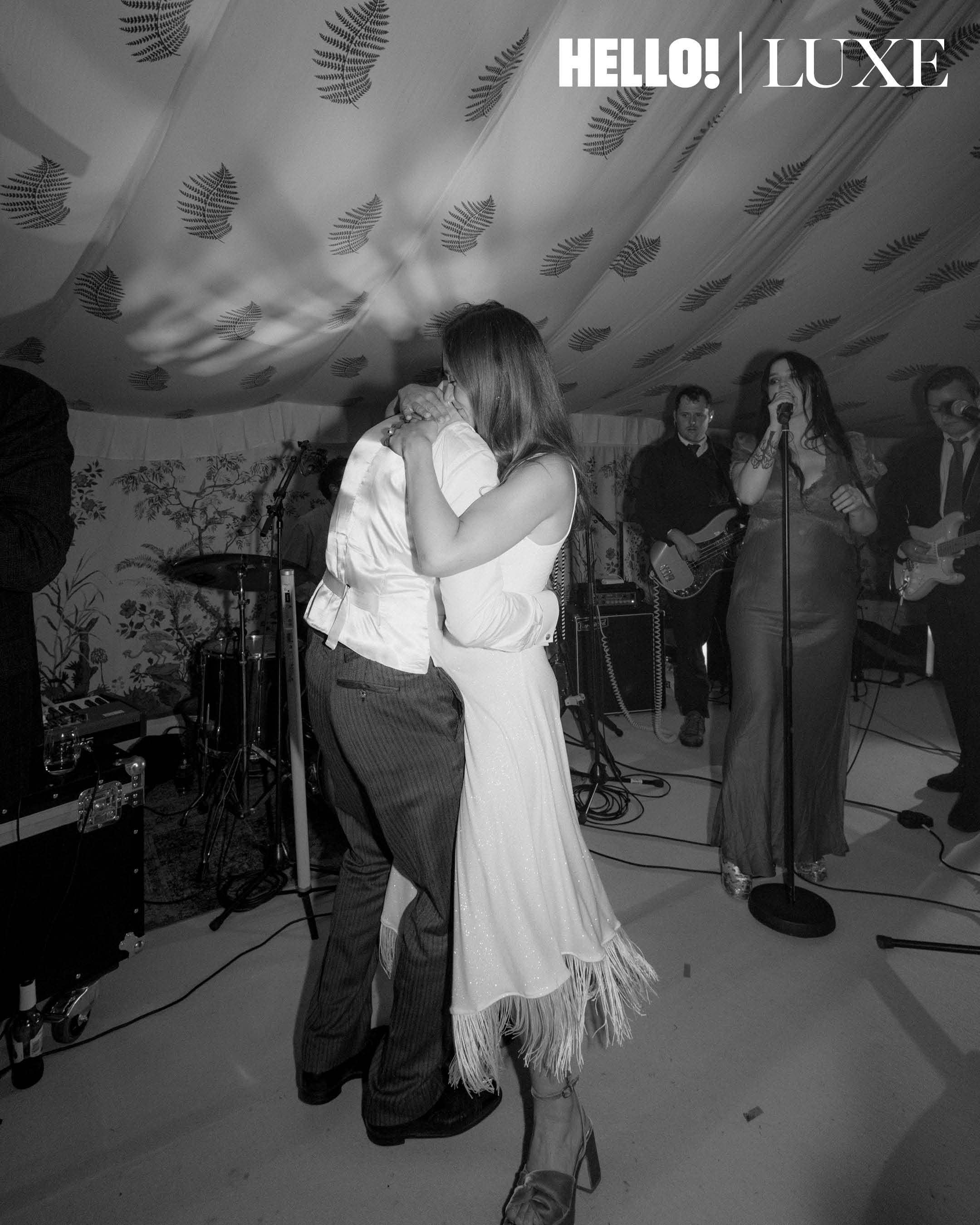 The couple are seen dancing the night away