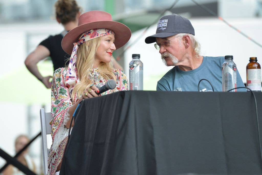 Jewel and Atz Kilcher speak during Keen On Presents, Opening Act