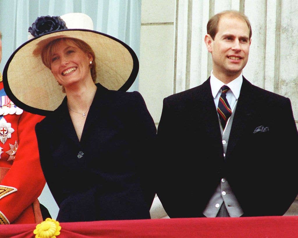 Exactly one week before her and Prince Edward's wedding, Sophie Rhys-Jones, now-the Duchess of Edinburgh, joined the royal family on the palace balcony for her first Trooping the Colour in 1999. 