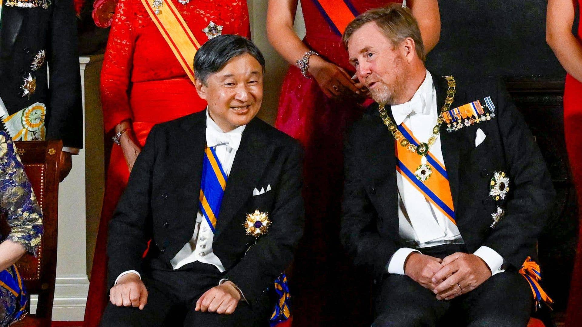 King Willem-Alexander speaking to Emperor Naruhito