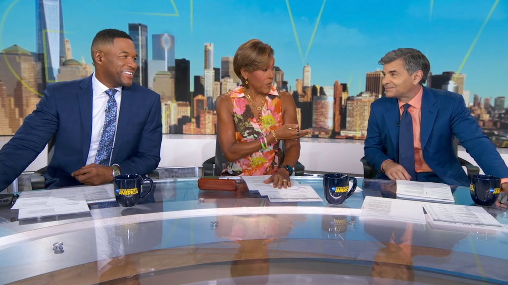 Michael Strahan, Robin Roberts and George Stephanopoulos on ABC's "Good Morning America" on June 3, 2026