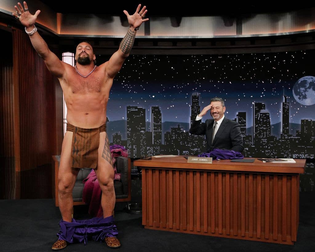 Jason shows off his physique on Jimmy Kimmel Live