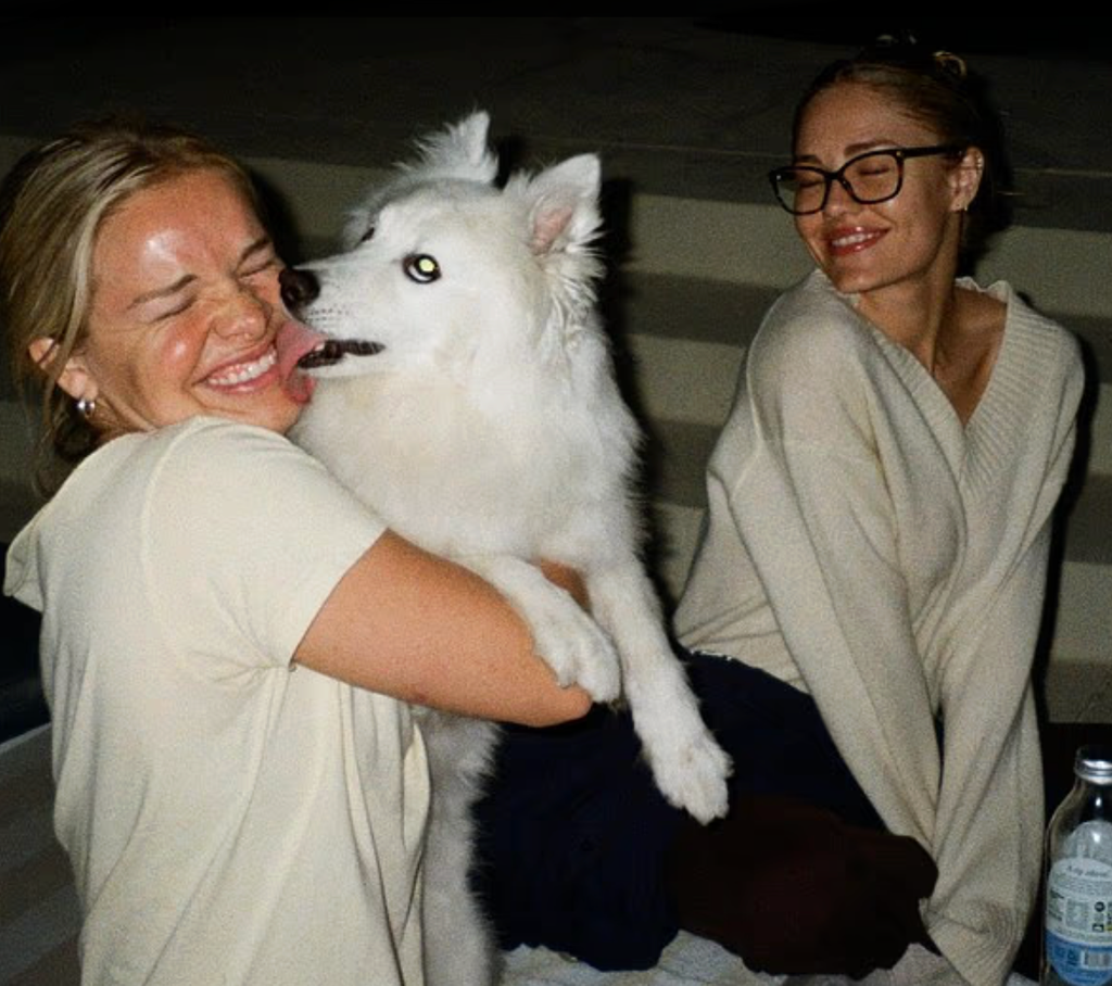 Michelle with a dog similar to Gen Powell's Brisket