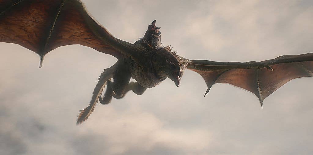Dragon flying in House of the Dragon