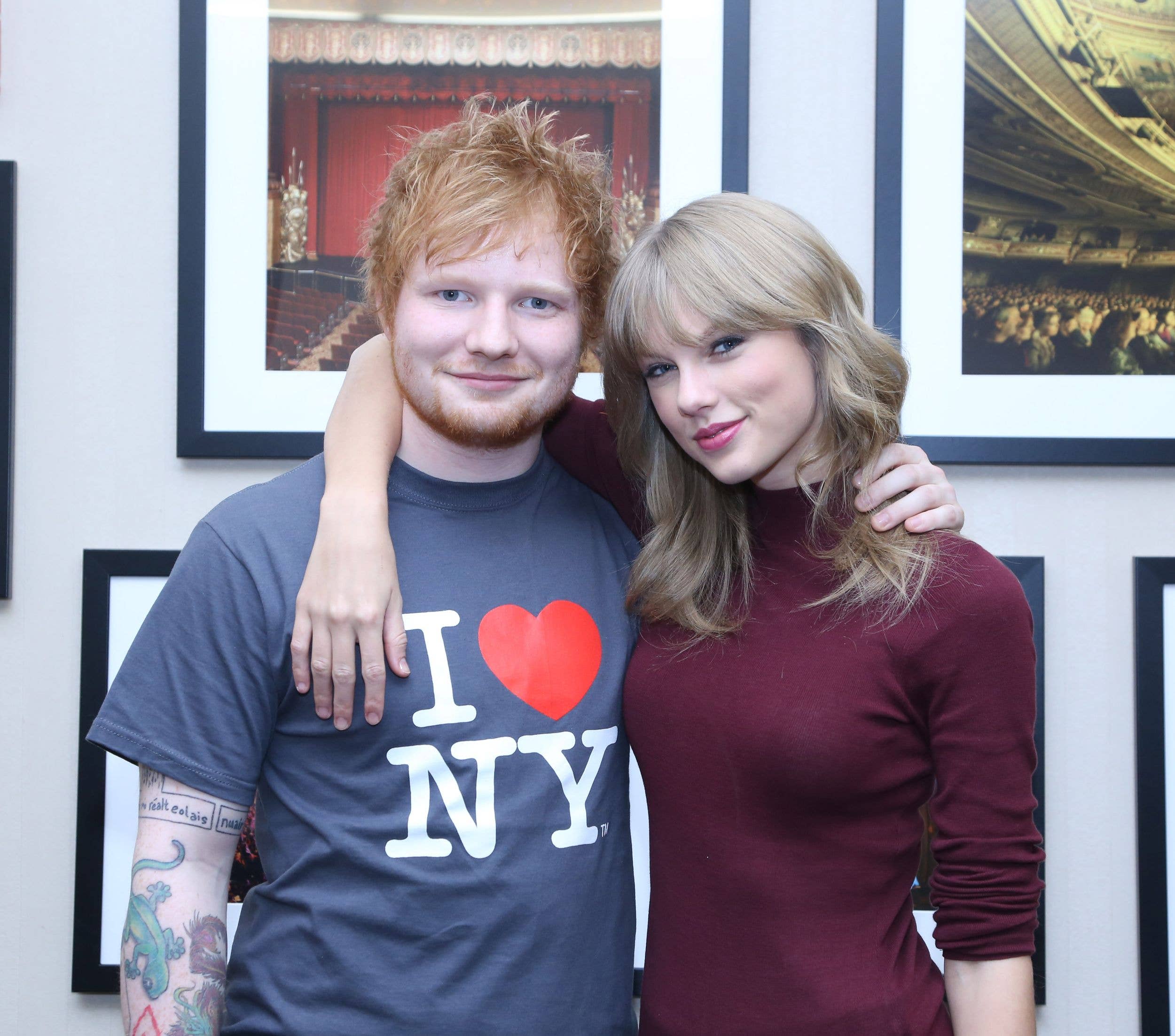 photo of taylor swift and ed sheeran