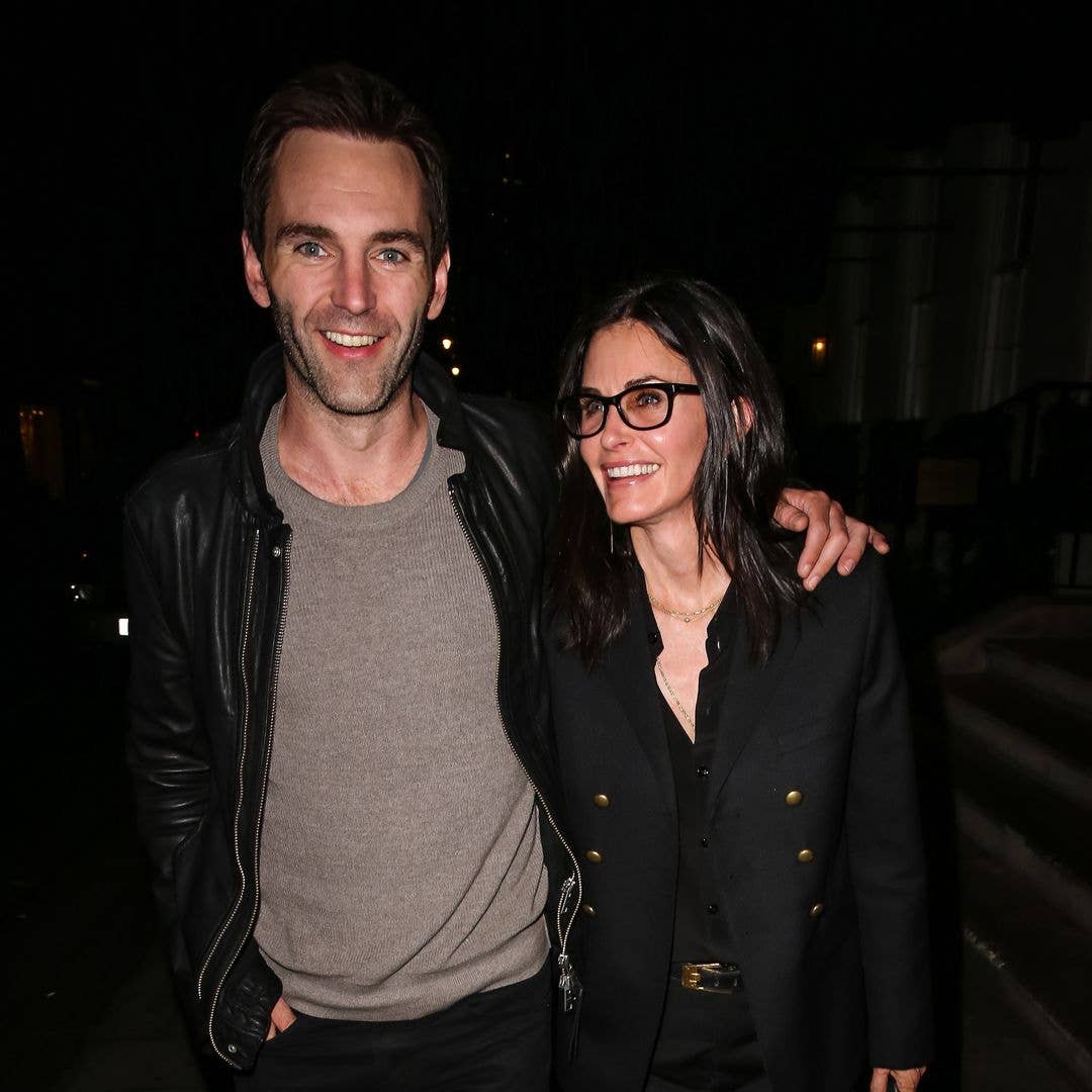 Courteney Cox and Johnny McDaid are seen leaving Restaurant 34 on May 22, 2016 in London, England.