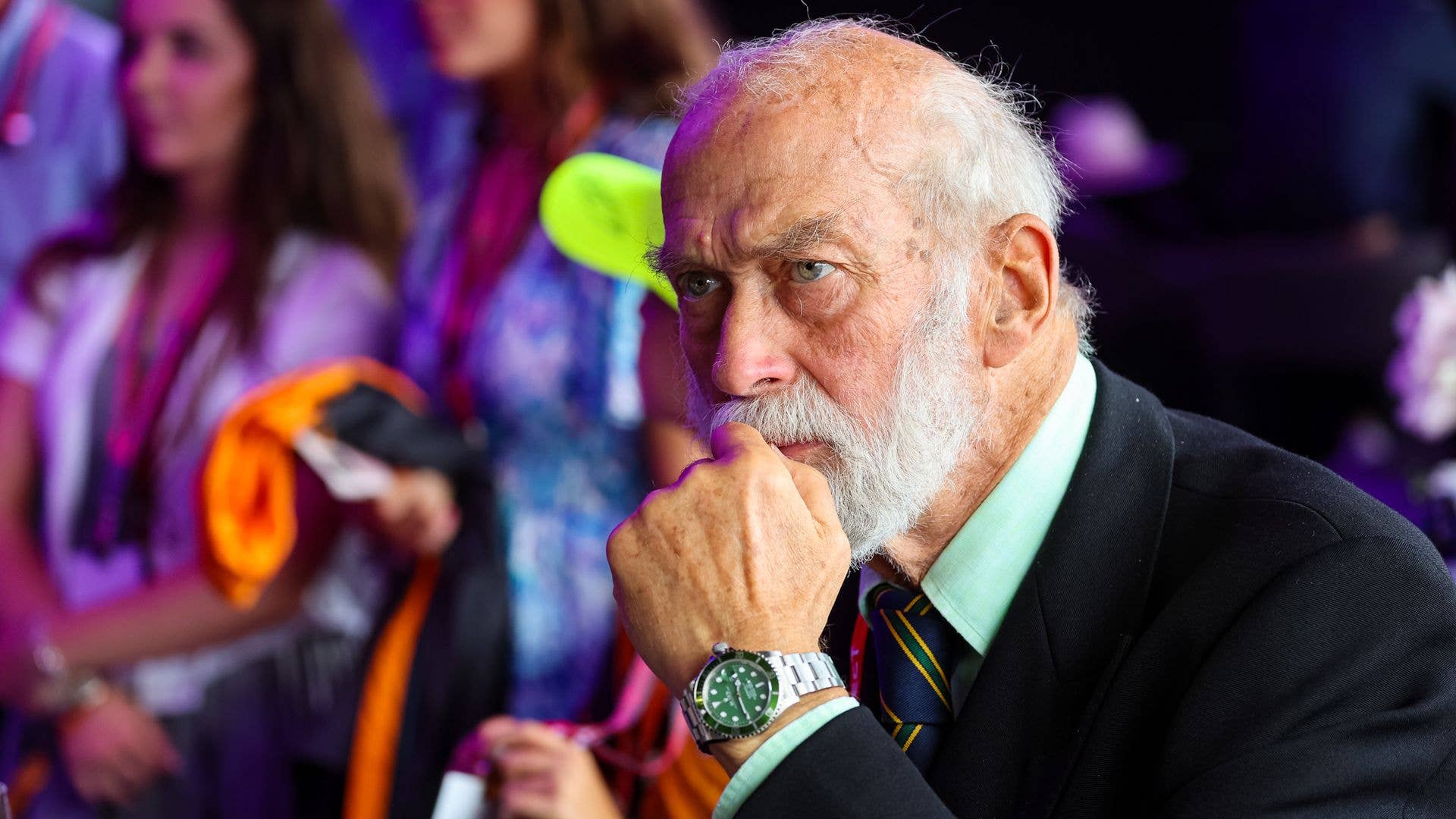 Prince Michael of Kent watching the British Grand Prix