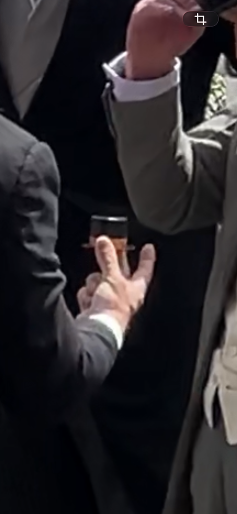 hand holding small top hat