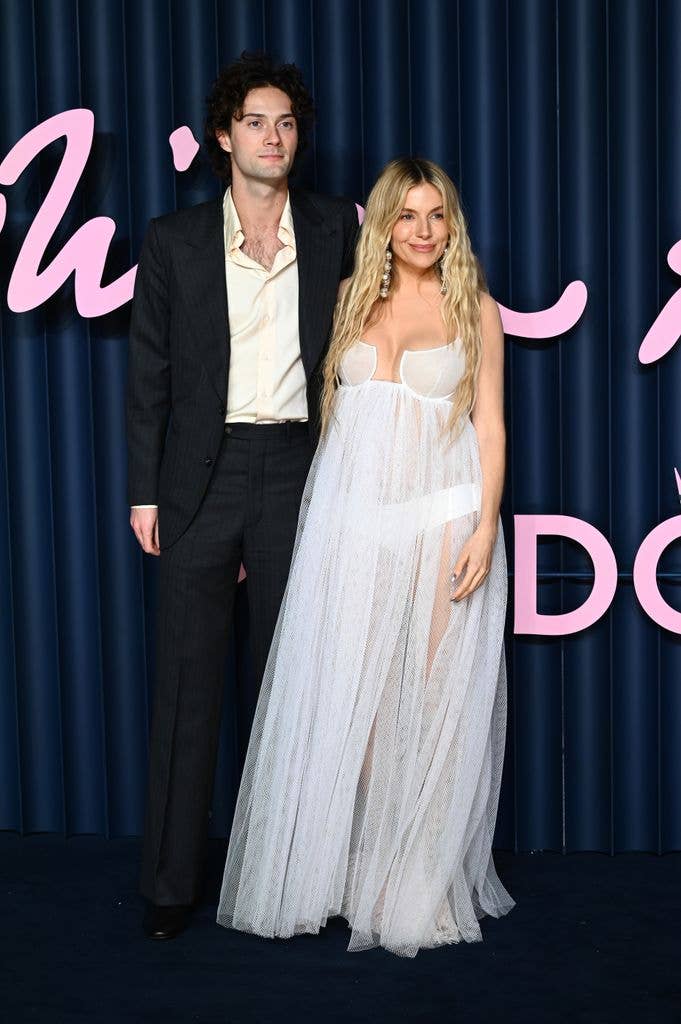 Sienna Miller with fiancé Oli Green