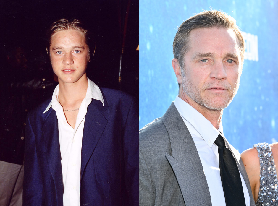 Split image of Devon Sawa. On the left, at the premiere of 'Scream 2'. On the right, at the premiere of 'The Life of Chuck' in 2025.