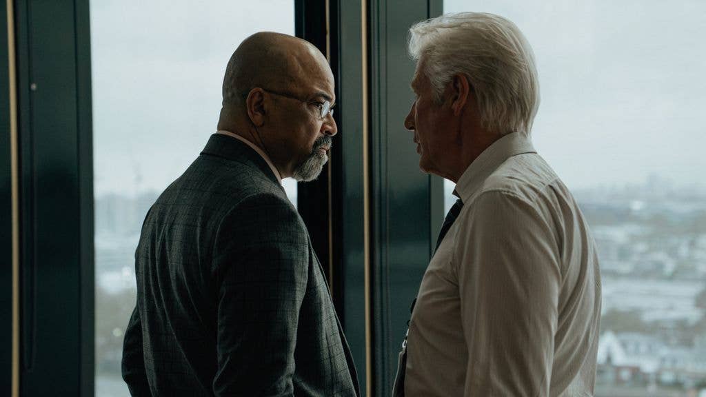 Jeffrey Wright as Henry and Richard Gere as Bosko in The Agency, episode 1, season 2, streaming on Paramount+ 2026. Photo Credit: Sophie Mutevelian/Paramount+