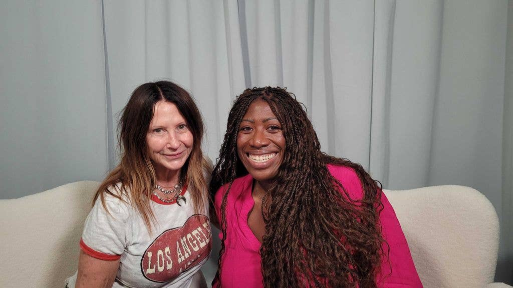 Fran Cutler in the Second Act studio with Ateh Jewel