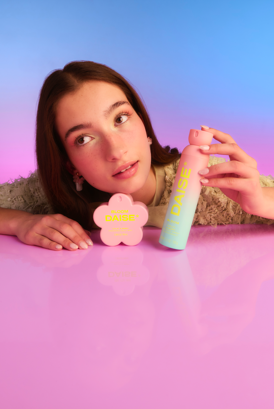 teen with body spray