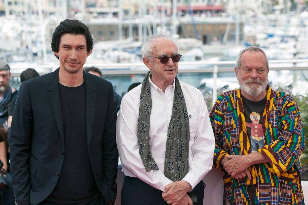 Adam Driver, Jonathan Pryce and Terry Gilliam attend 'The Man Who Killed Don Quixote' Photocall during the 71st annual Cannes Film Festival.