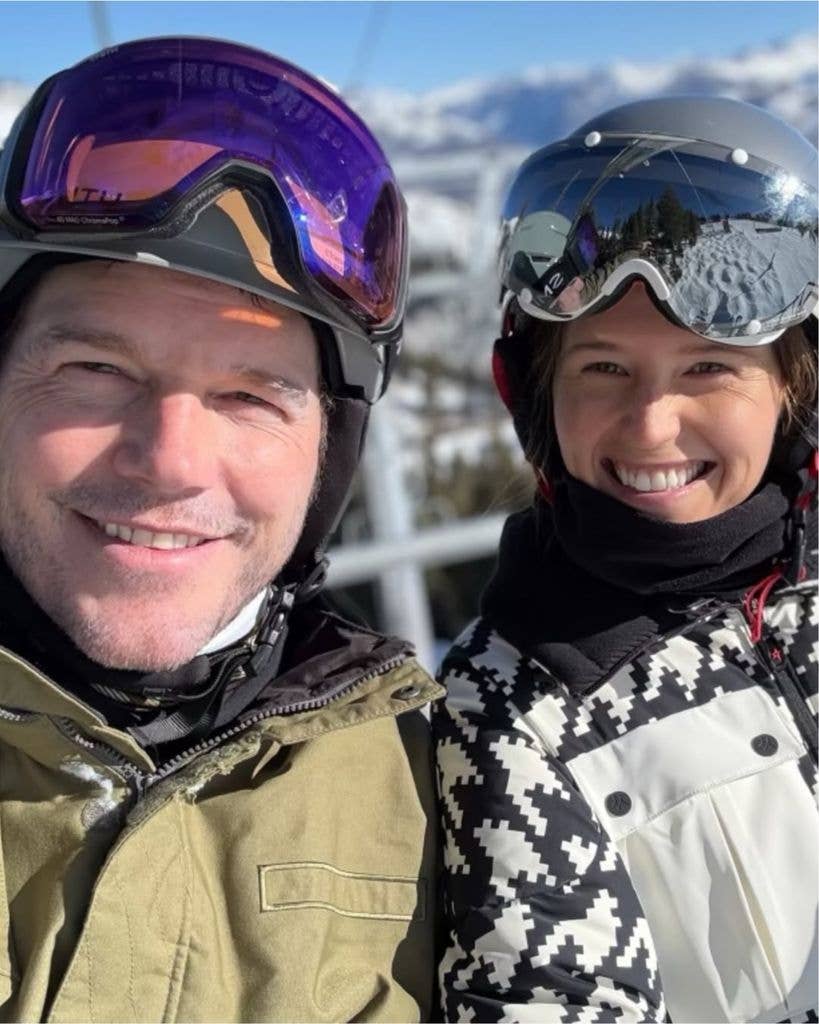 Chris pratt katherine schwarzenegger skiing