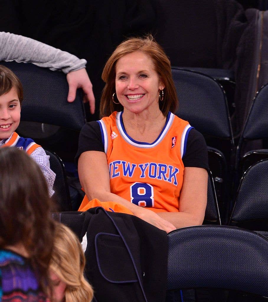 Katie Couric attends the Denver Nuggets vs New York Knicks game at Madison Square Garden on February 7, 2014 in New York City