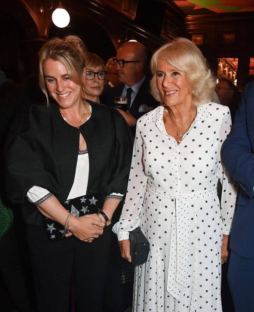 Laura Lopes smiling with mother Queen Camilla