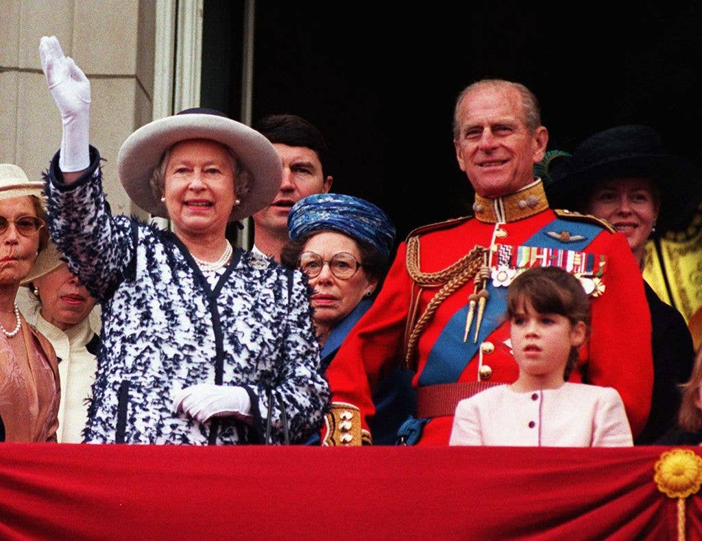 Princess Eugenie was eight when she made her Trooping the Colour balcony debut in 1998.
