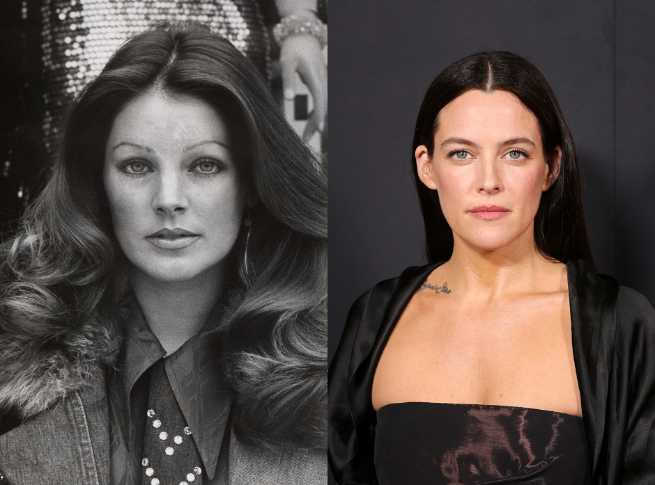 Split image of Riley Keough and her grandmother Priscilla Presley.