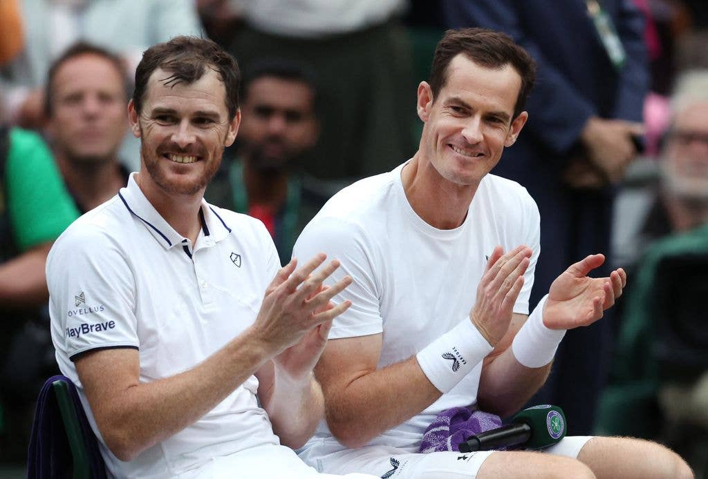 Andy Murray and Jamie Murray during Wimbledon 2024