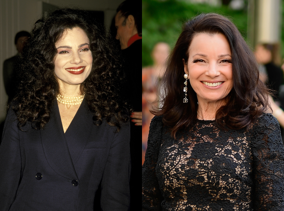 Split image of Fran Drescher. On the left, shown in 1993. On the right, seen in 2026.