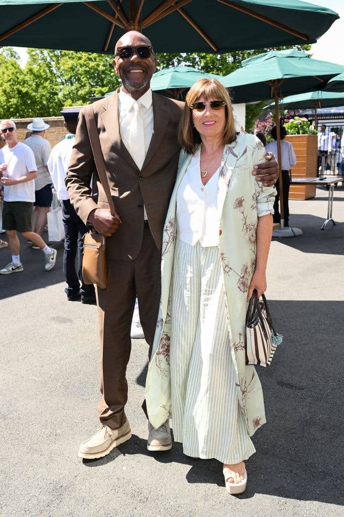 Sir Lenny Henry and Lisa Makin attend day eight of Wimbledon