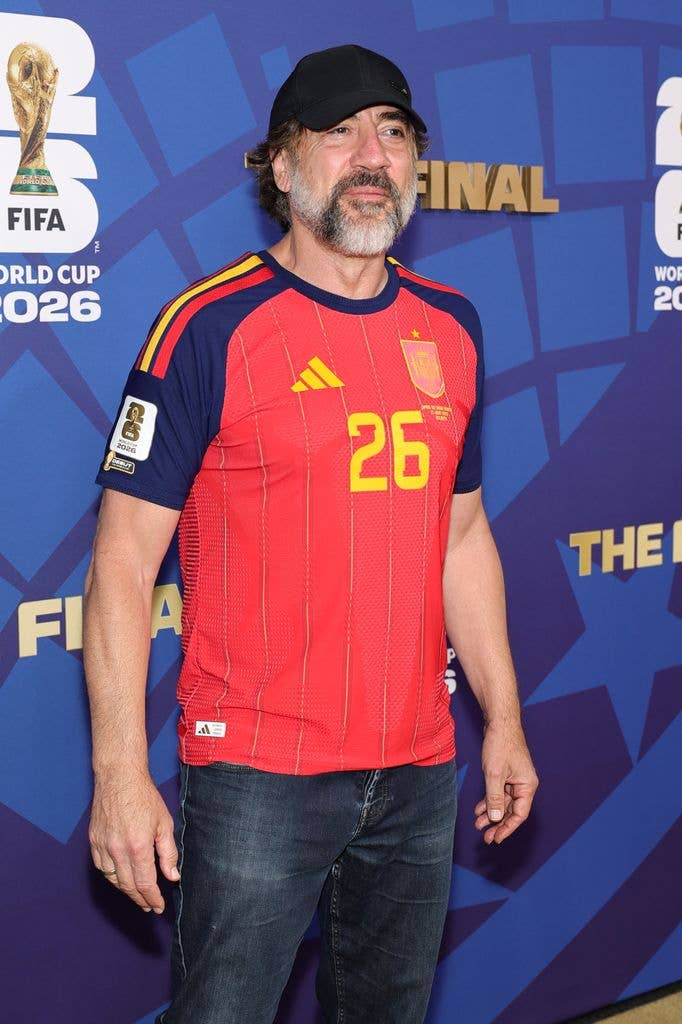 Javier Bardem attends the FIFA Gold Carpet before the FIFA World Cup 2026 Final match between Spain and Argentina at New York New Jersey Stadium on July 19, 2026 in East Rutherford, New Jersey