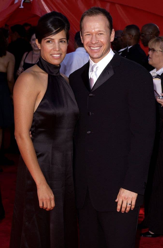 Donnie Wahlberg and wife Kim during The 54th Annual Primetime Emmy Awards Arrivals at The Shrine Auditorium in Los Angeles, California, United States.