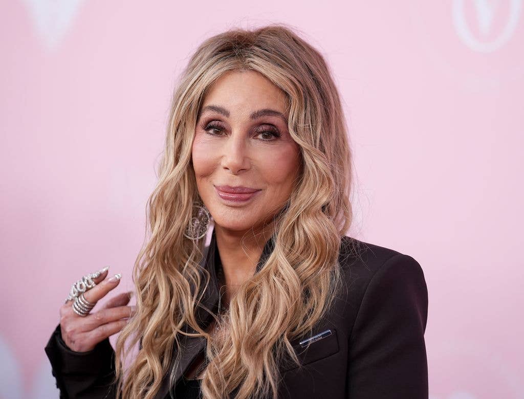 Cher at the Victoria's Secret Fashion Show held at the Brooklyn Navy Yard on October 15, 2024 in New York.