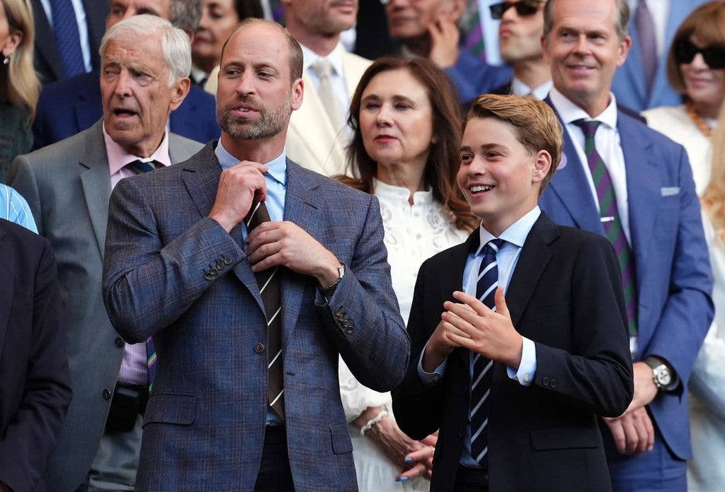 Prince George looked taller than ever as he joined Prince William in the Royal Box.