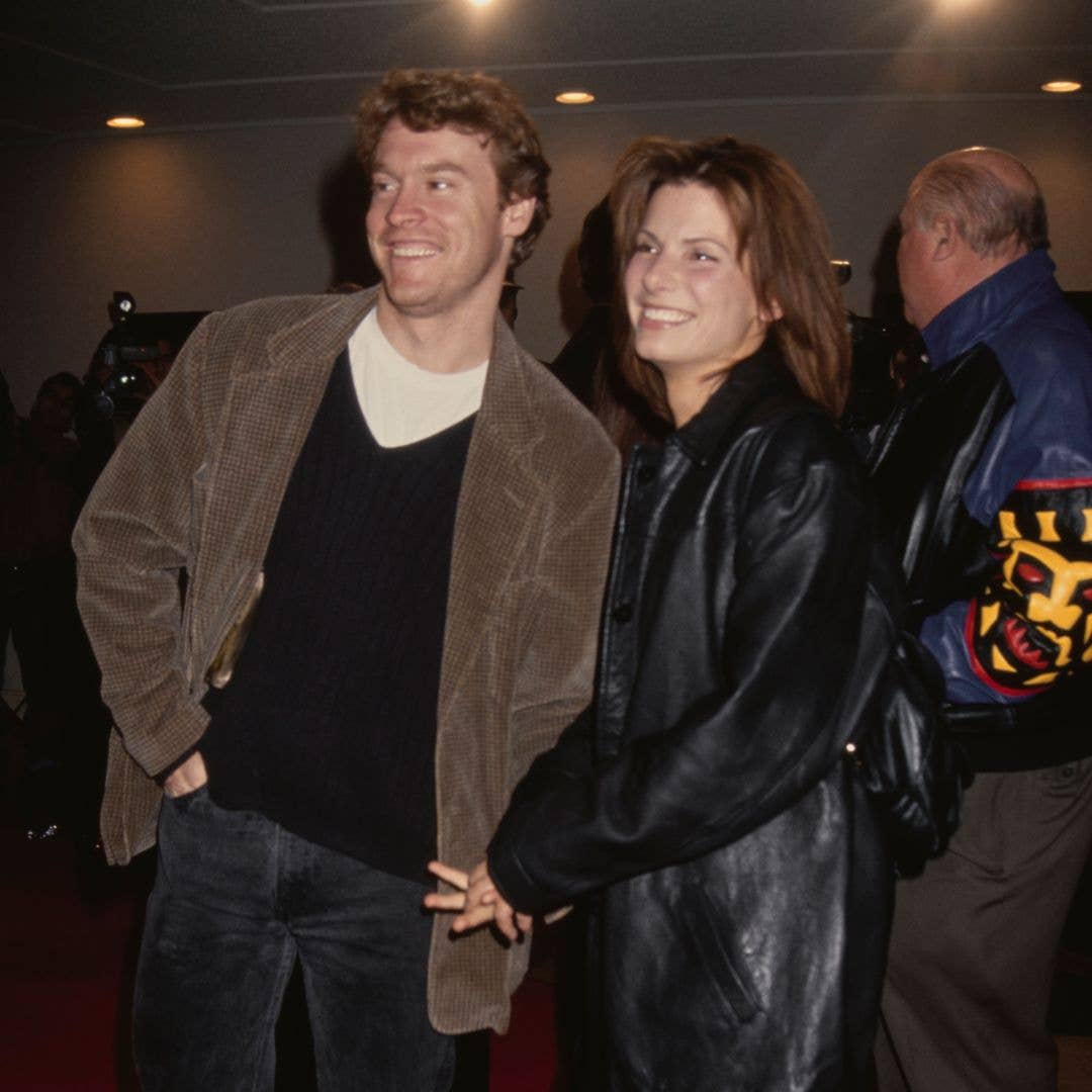 American actor Tate Donovan and his partner, American actress Sandra Bullock attend the Westwood premiere of 'On Deadly Ground,' held at the Mann Bruin Theater in Los Angeles, California, 17th February 1994.