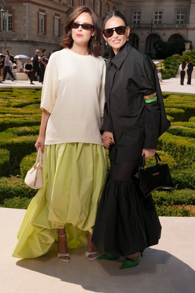 Tallulah Willis and Demi Moore at the Balenciaga fashion show as part of Paris Haute Couture Fall/Winter 2026 fashion week held at Cité Universitaire de Paris on July 08, 2026 in Paris, France