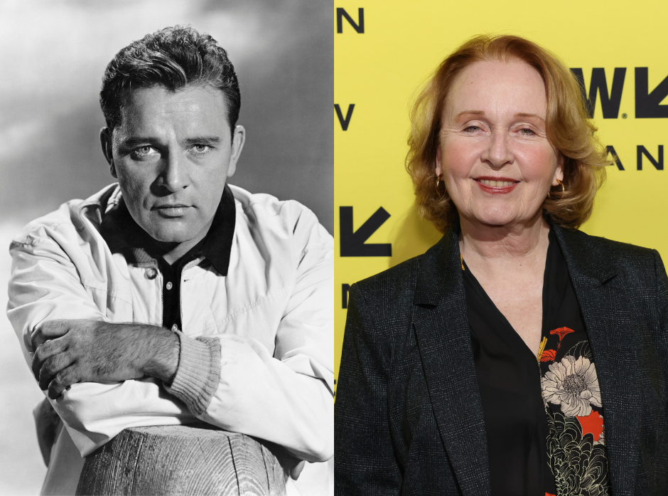 Split image of Richard Burton and his daughter Kate.