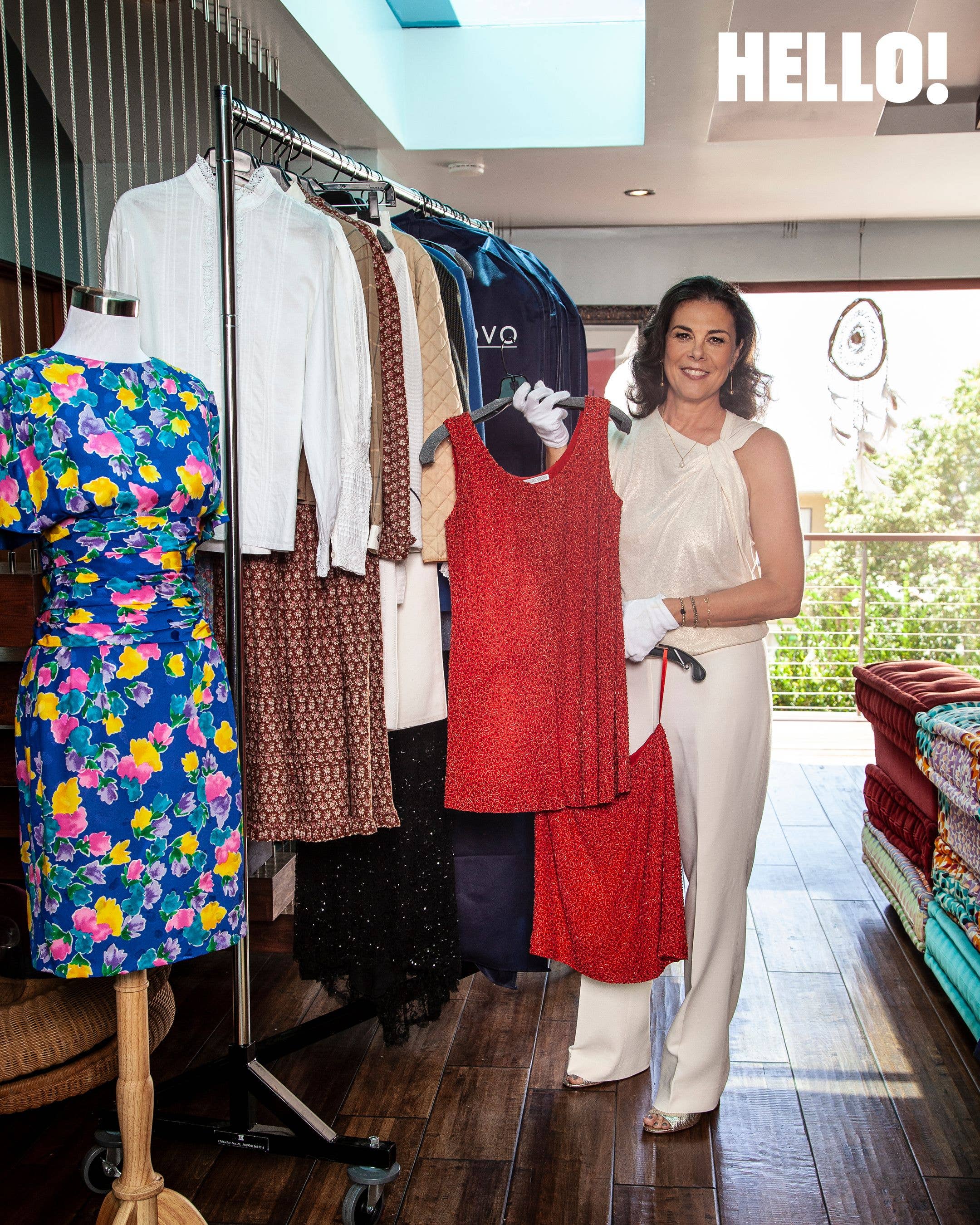 Renae Plant stands with several items owned by Princess Diana