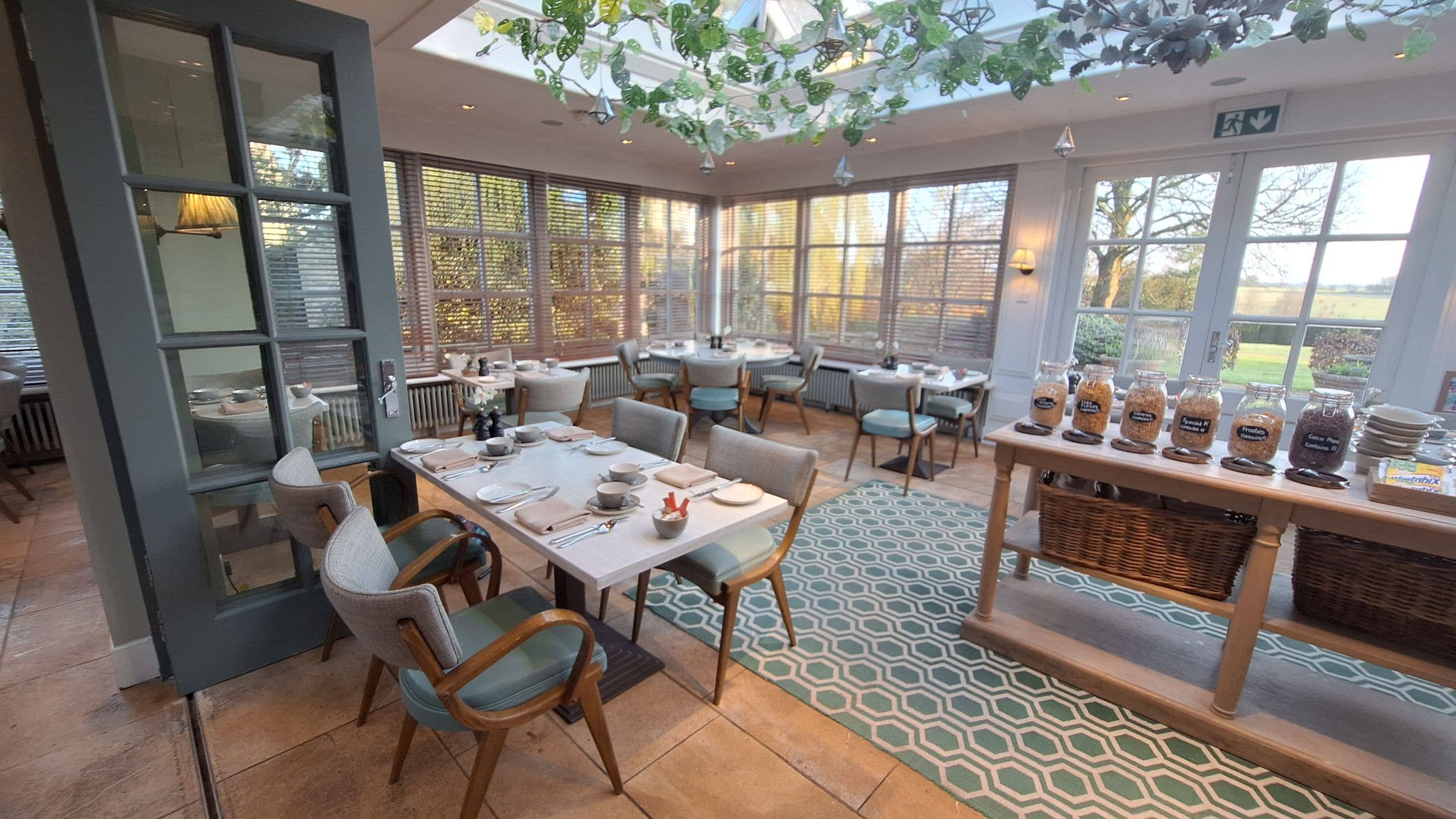The Brasserie has a conservatory-style vibe