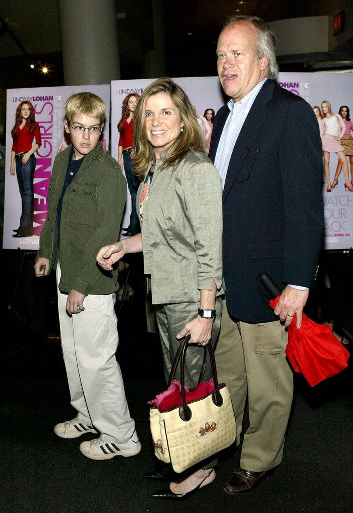 Actress Susan St. James and husband, NBC Sports chief  Dick Ebersol, attend a private screening of "Mean Girls" with their son Edward ``Teddy'' Ebersol at Loews Lincoln Square Theater April 23, 2004.