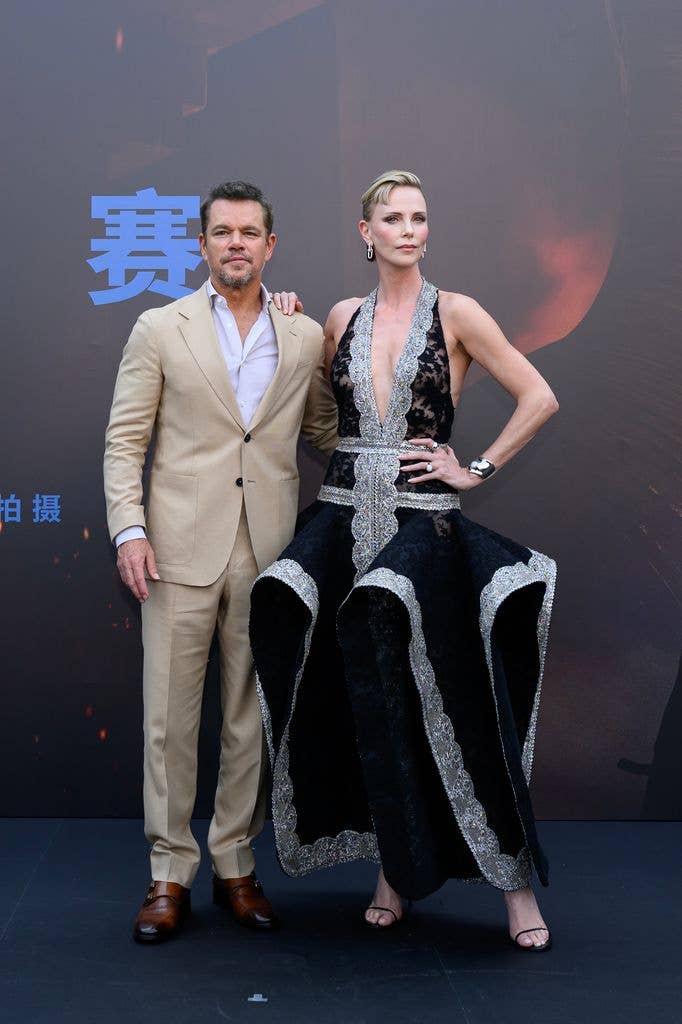 Charlize with co-star Matt