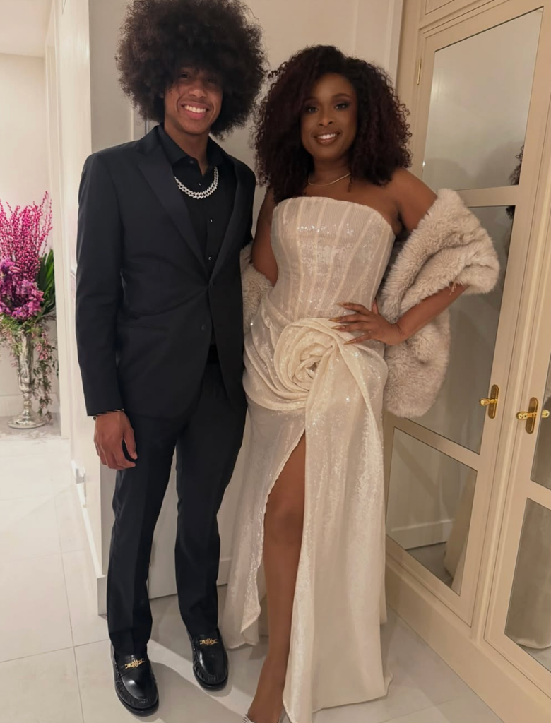 Photo shared by Jennifer Hudson February 2026 with her son David Otunga JR attending the 8th Annual American Black Film Festival Honors