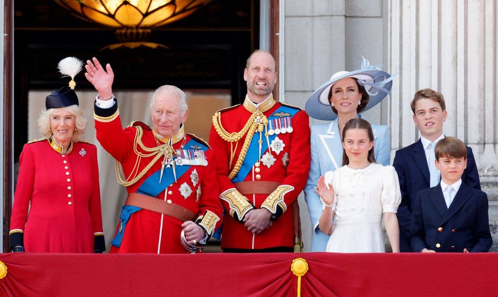 Camilla joins the royal family on the palace balcony at Trooping the Colour