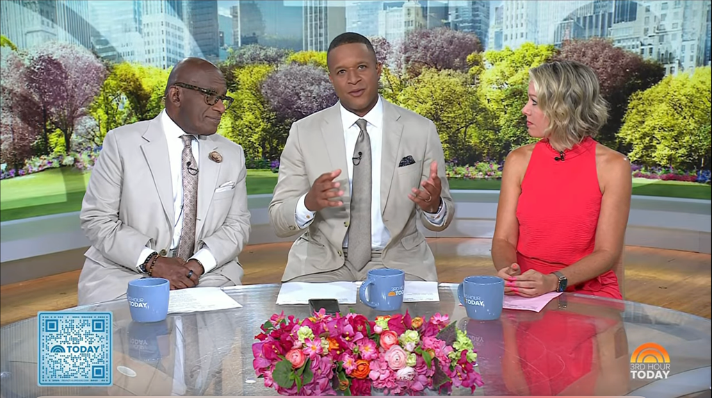 Craig Melvin sitting in the Today Show studios 